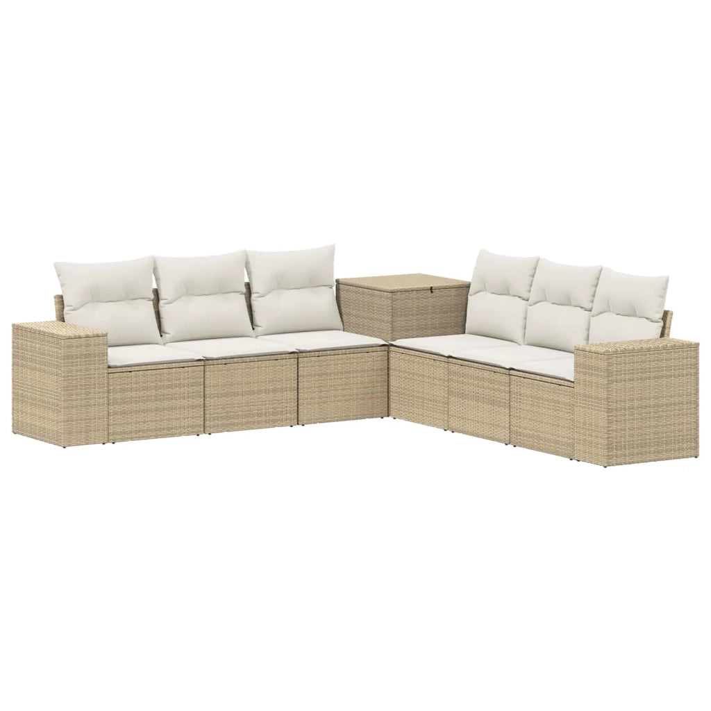 Set di divani 7 pcs Beige e Bianco Crema 3448848
