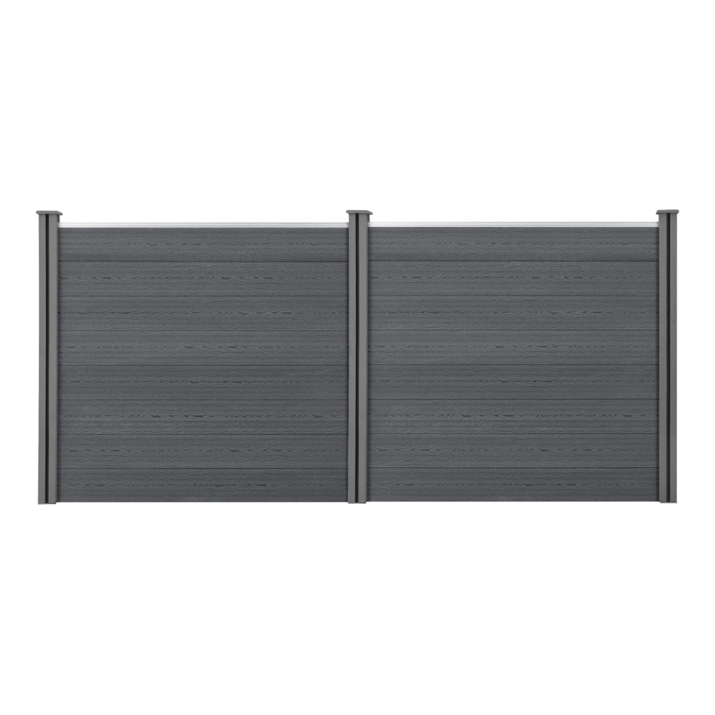 Recinzione in WPC per Giardino Staccionata Frangivista Alta 165 cm Lunga 314 cm Grigio NEU.HOLZ