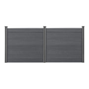 Recinzione in WPC per Giardino Staccionata Frangivista Alta 165 cm Lunga 314 cm Grigio NEU.HOLZ