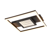 Plafoniera LED quadrata, metallo, nero, 35x35 cm, Wheeler