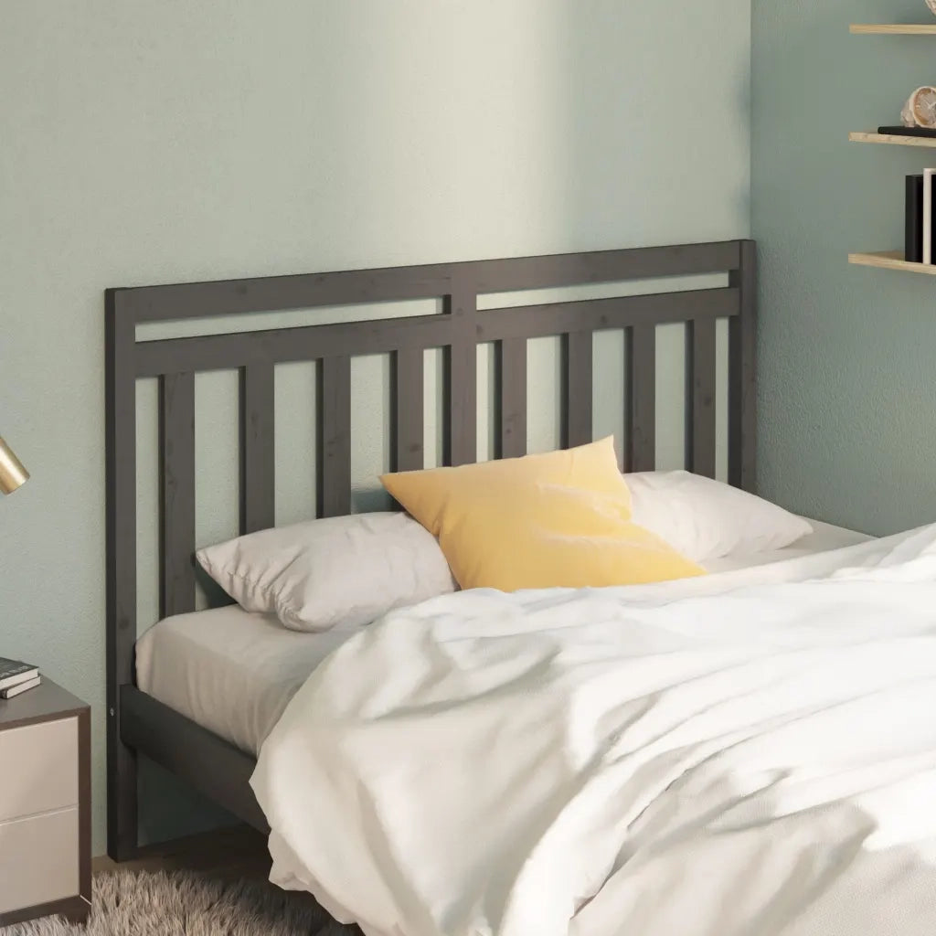 Testiera per Letto-Testata-Testiera Decorativa Grigia 146x4x100 cm Legno Massello di Pino 987778