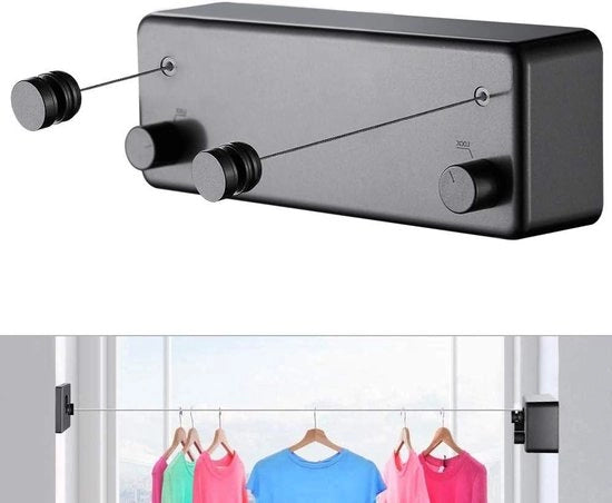 Linea di asciugatura retrattile | Indoor Outdoor Linea di asciugatura in acciaio | Supporto da parete | Ritiro di appendiabiti | Prevenzione di sbalzi