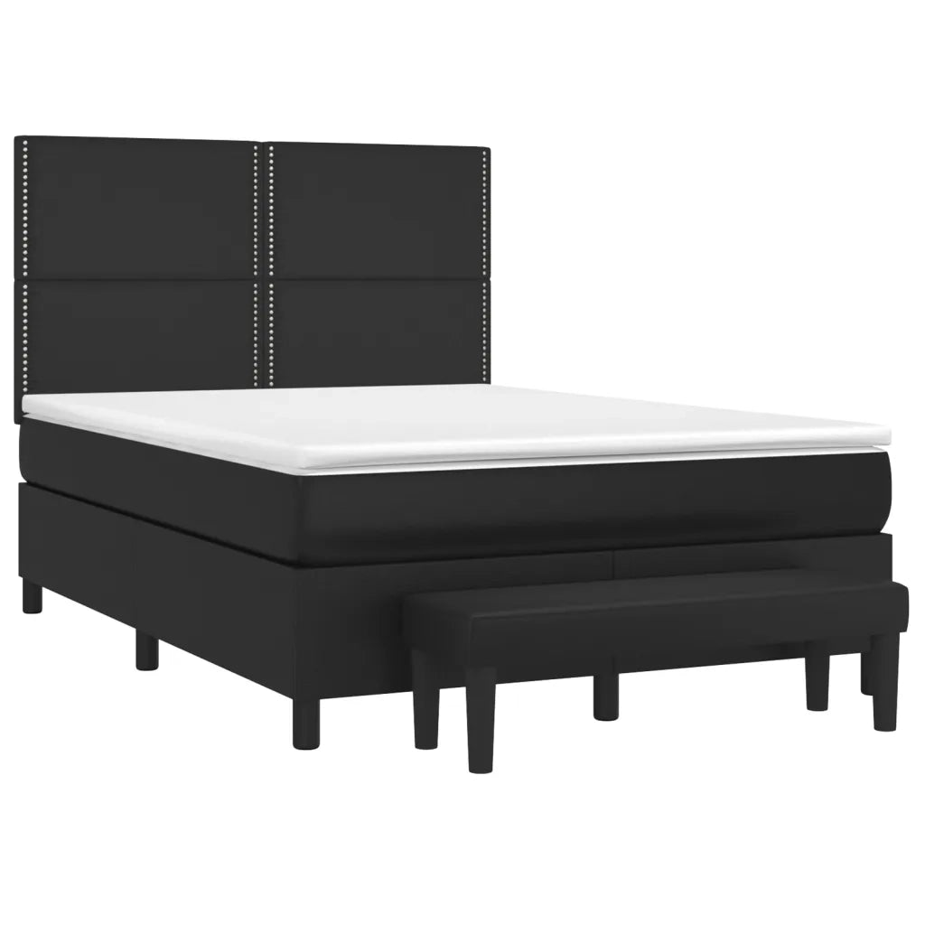 Giroletto a Molle con Materasso Nero 140x190 cm in Similpelle 3137599