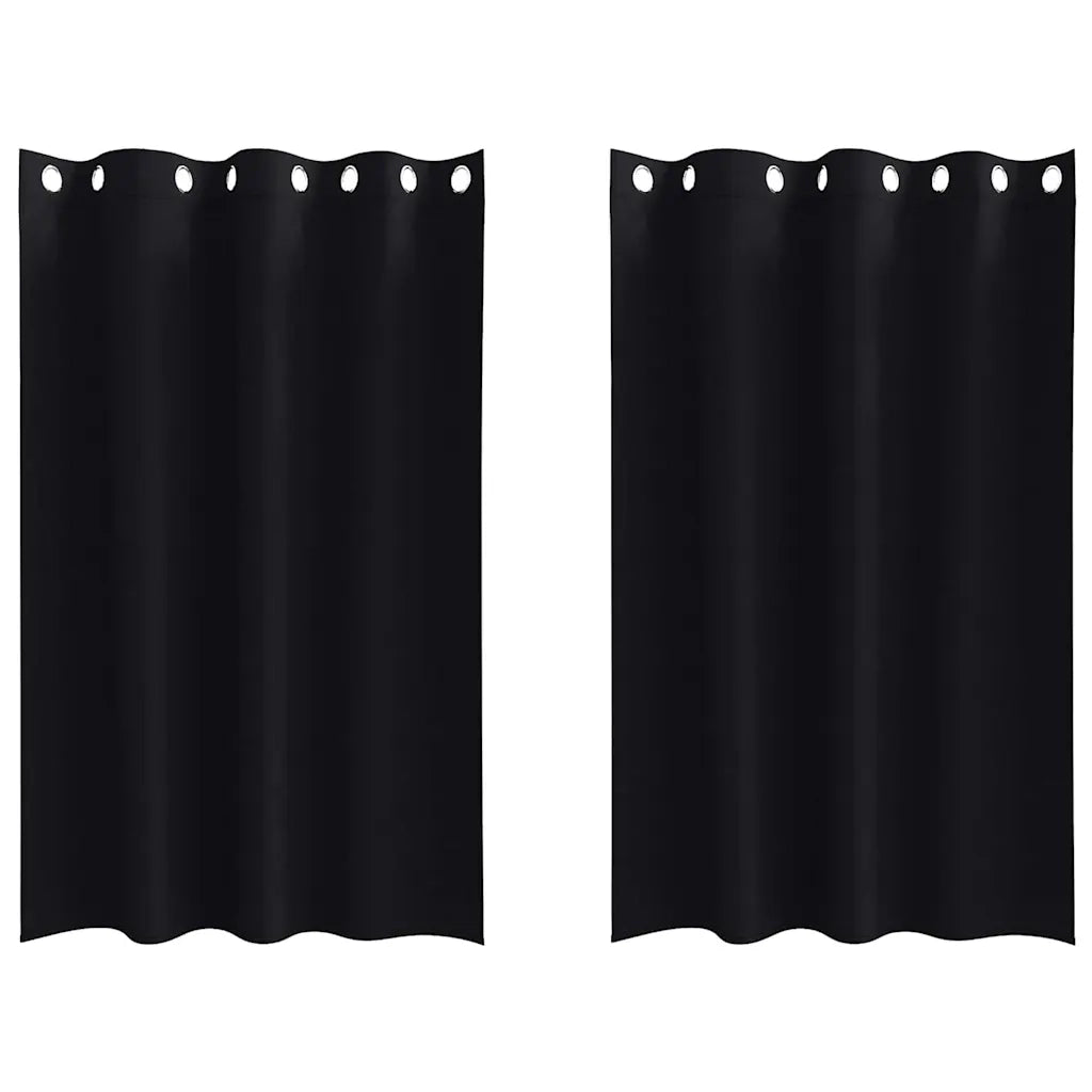 vidaXL Tende con tende 2 pcs Nero Poliestere
