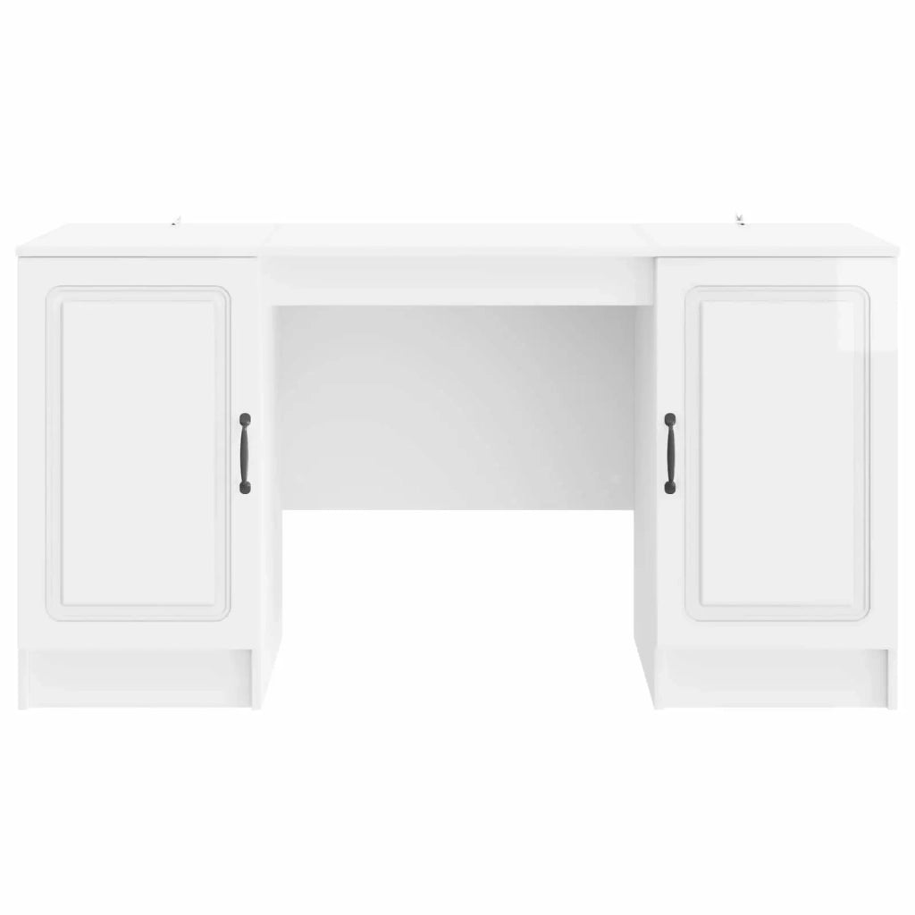 Scrivania Bianco Lucido 142,5 x 50 x 75 cm Legno ingegnerizzato
