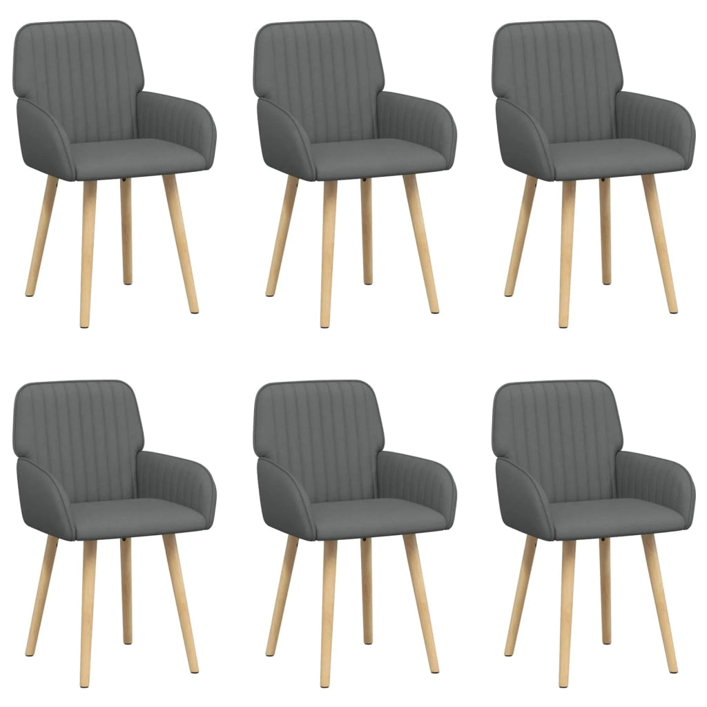Sedie da pranzo 6 pz Tessuto Grigio Scuro 56,5 x 50 x 87,5 cm 3428202