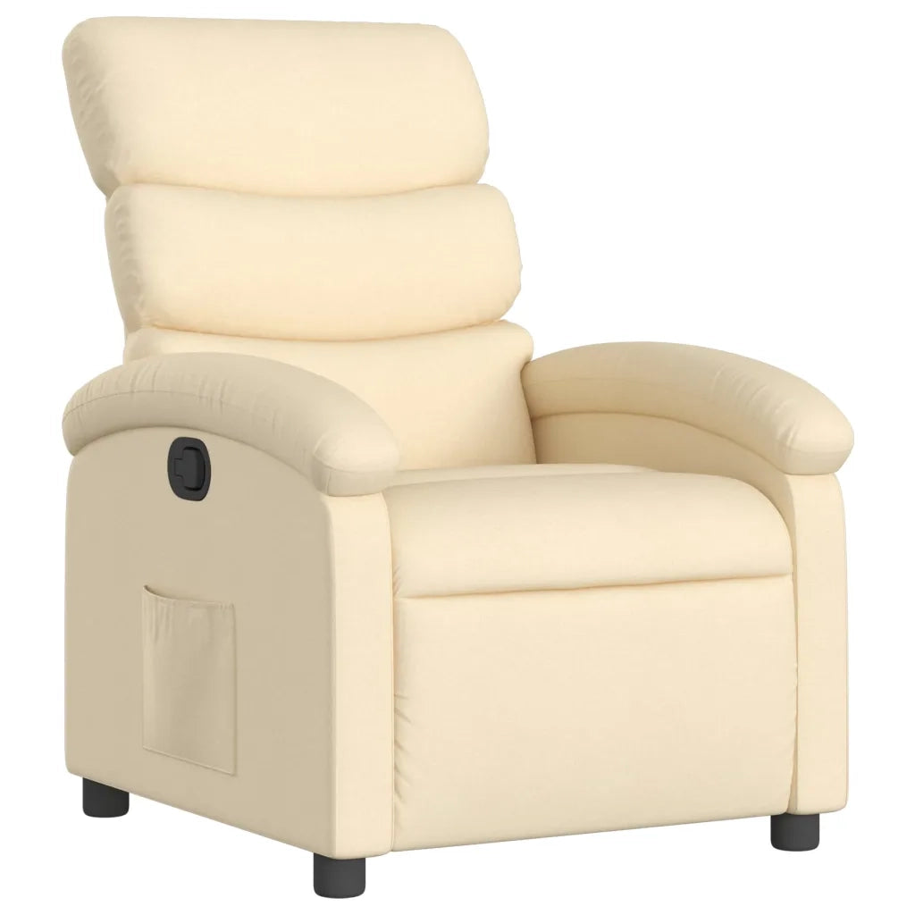 Divano Sedia-Poltrona reclinabile in Tessuto Crema 143808