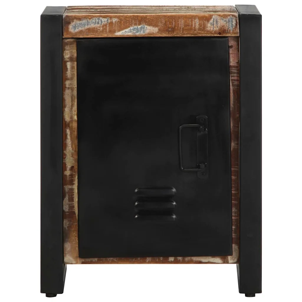 Comodino Multicolore 40x30x51 cm in Legno Massello Recupero