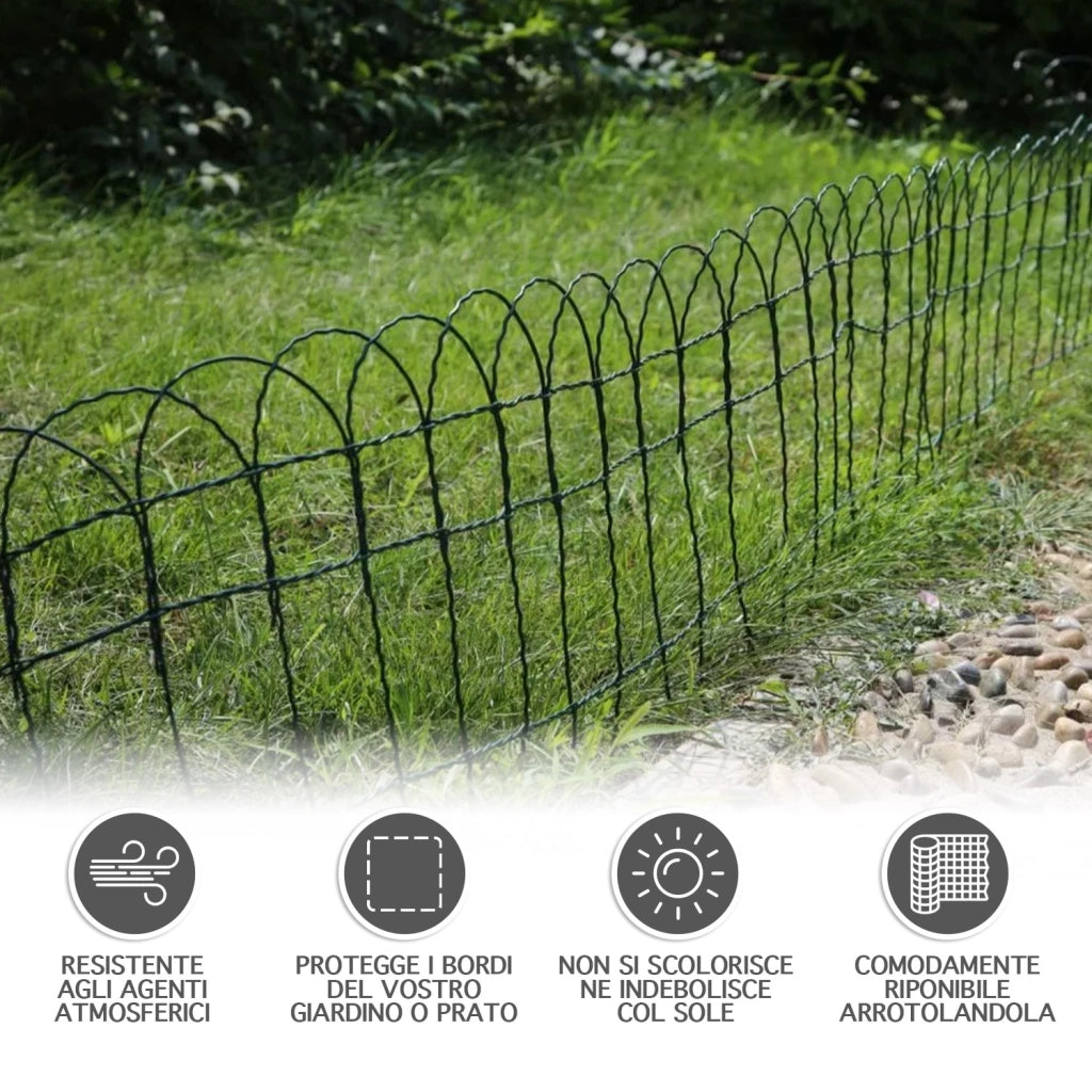 Rete Metallica Bordura Per Aiuole Antiruggine Bordi Protezione Ornamentale Aiuole Fiori Giardini Vialetti Delimitazione Arco Bordatura Rollborder - 0,40x25Metri