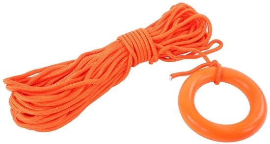 Reddingslijn 30m - Profilo di Emergenza - Gancio di Lancio - Bracciale Galleggiante - Arancione - Attività Subacquee/Sport Acquatici - Alta Visibilità - Corda di Emergenza