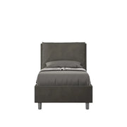 Letto singolo contenitore imbottito 80x200 microfibra grigio Antea