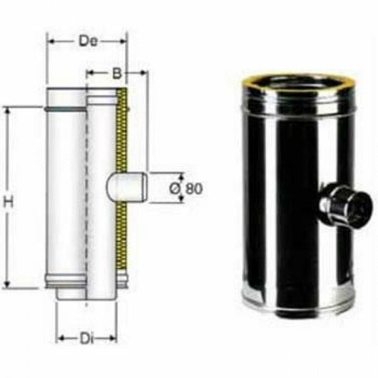 Inox doppia parete aisi 316 racc ordo a t 90 ridotto d.450 500 b0