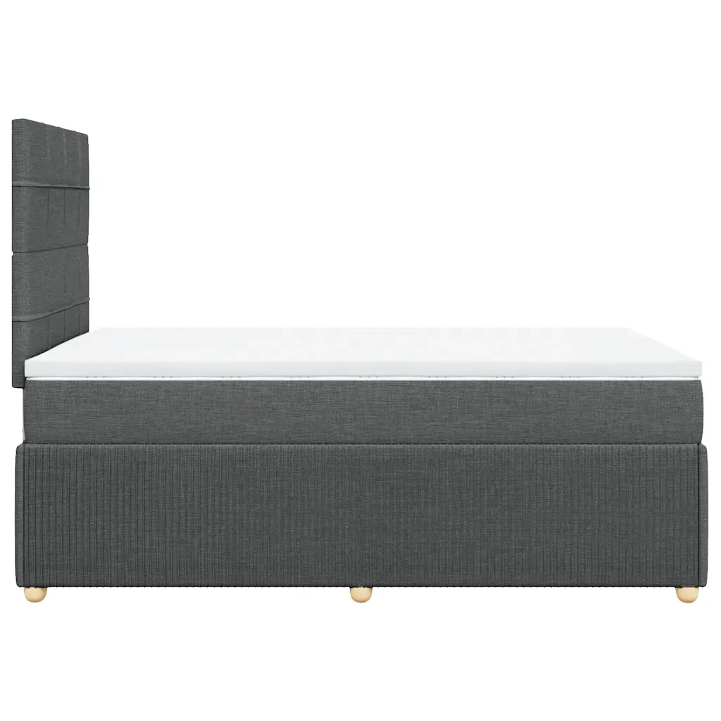 Giroletto a Molle con Materasso Grigio Scuro 120x200 cm Tessuto