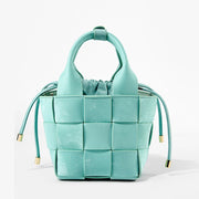 Borsa a tracolla da donna in vera pelle, stile vintage, blu.