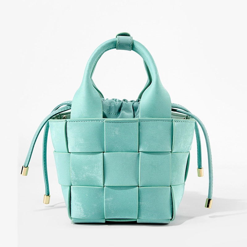 Borsa a tracolla da donna in vera pelle, stile vintage, blu.