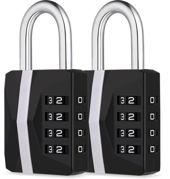 Combinazione di Chiusura, Cassetto di Chiusura Resistente, [Versione Aggiornata] Cassetto di Chiusura con Numeri Bianchi, Chiusura di Cassetto, Chiusura di Cassetto per Cantina, Cassetto di Chiusura con Numeri 4 Numeri (2 Pezzi, Nero)
