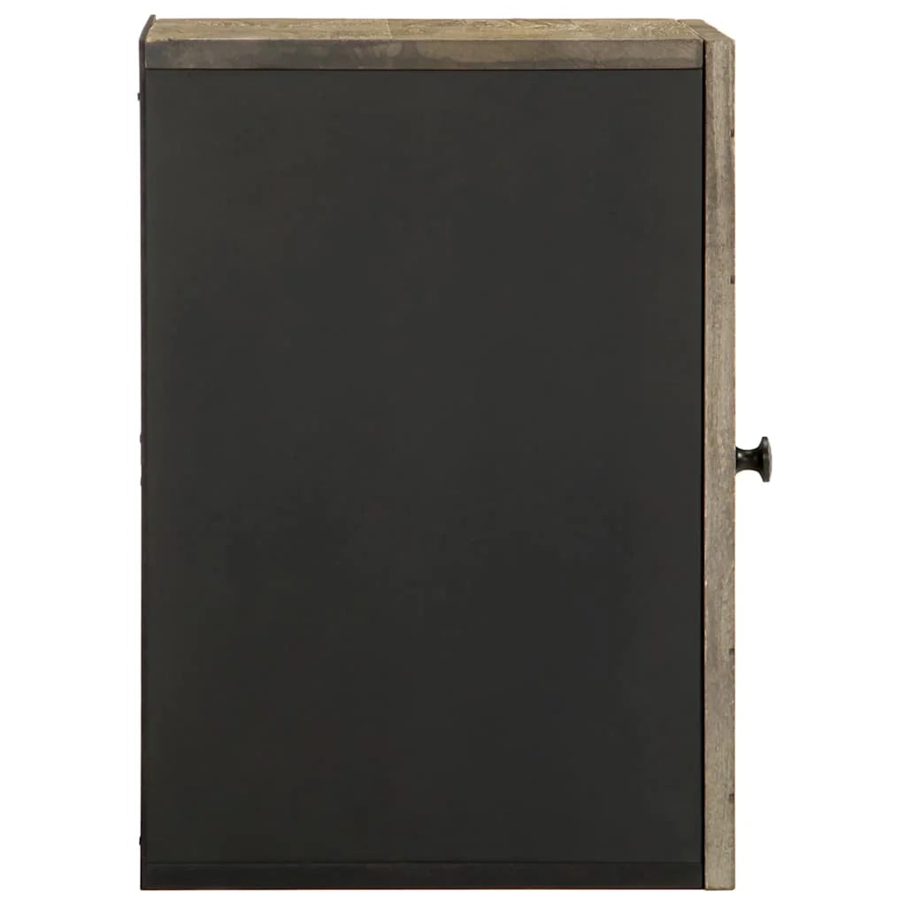 Mobiletto portaoggetti da bagno a parete nero 38 x 33 x 48 cm in legno massello di mango 02_0057733