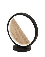 Lampada da Tavolo Pierre a LED 29W 3160lm 3000K Luce Calda Struttura in Metallo e Legno Design Moderno Colore Nero Classe di Isolamento 2