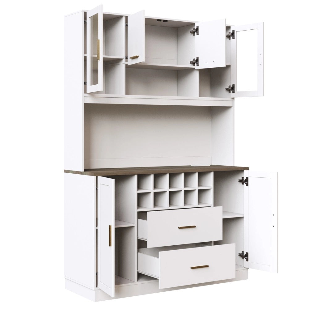 Mobiletto Multiuso Ante e Cassetti ¨C Minimal ¨C Nero e Bianco Legno 120x36,3x180 cm