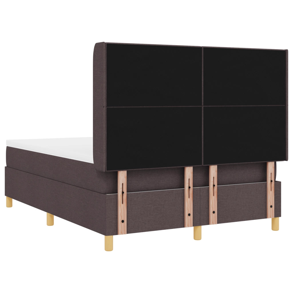Letto Box Spring con Materasso Marrone Scuro 160x200 cm Tessuto