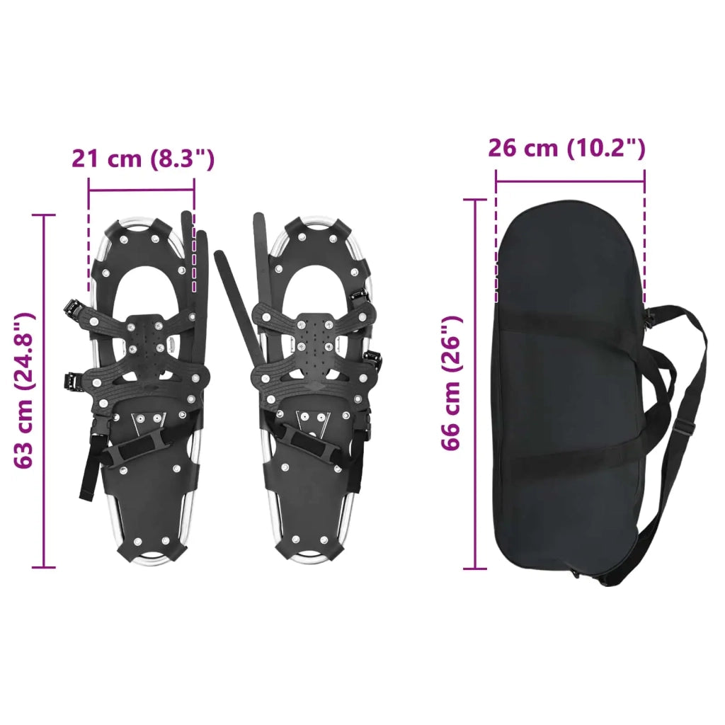 Ciaspole 3 in 1 Argento e Nero 63 x 21 cm Alluminio e HDPE CFW7378335