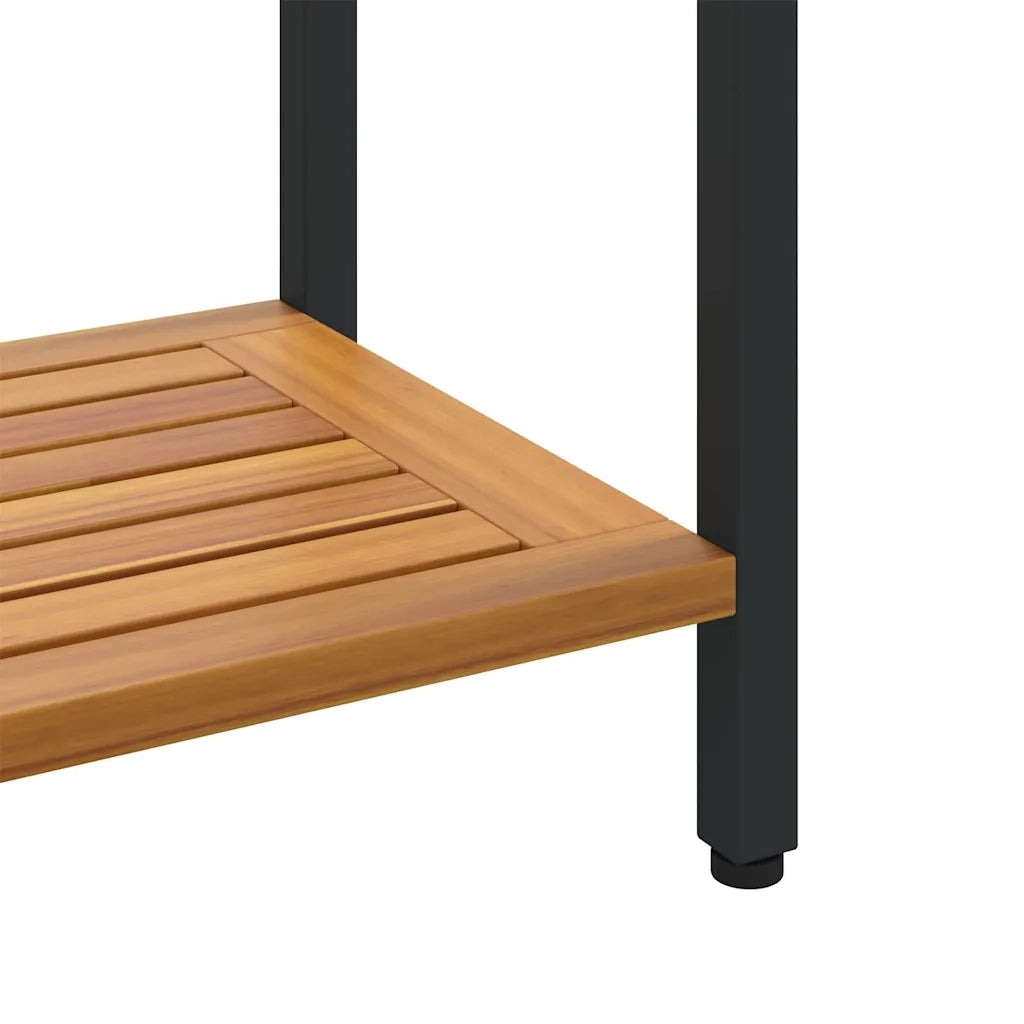 Tavolo da Esterno Naturale e Nero 110 x 35 x 75 cm 4010607