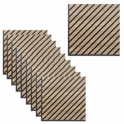 Set 10 Pannelli Decorativi Fonoassorbenti 58x58 cm in MDF Decoro C Obliquo Rovere Aurora
