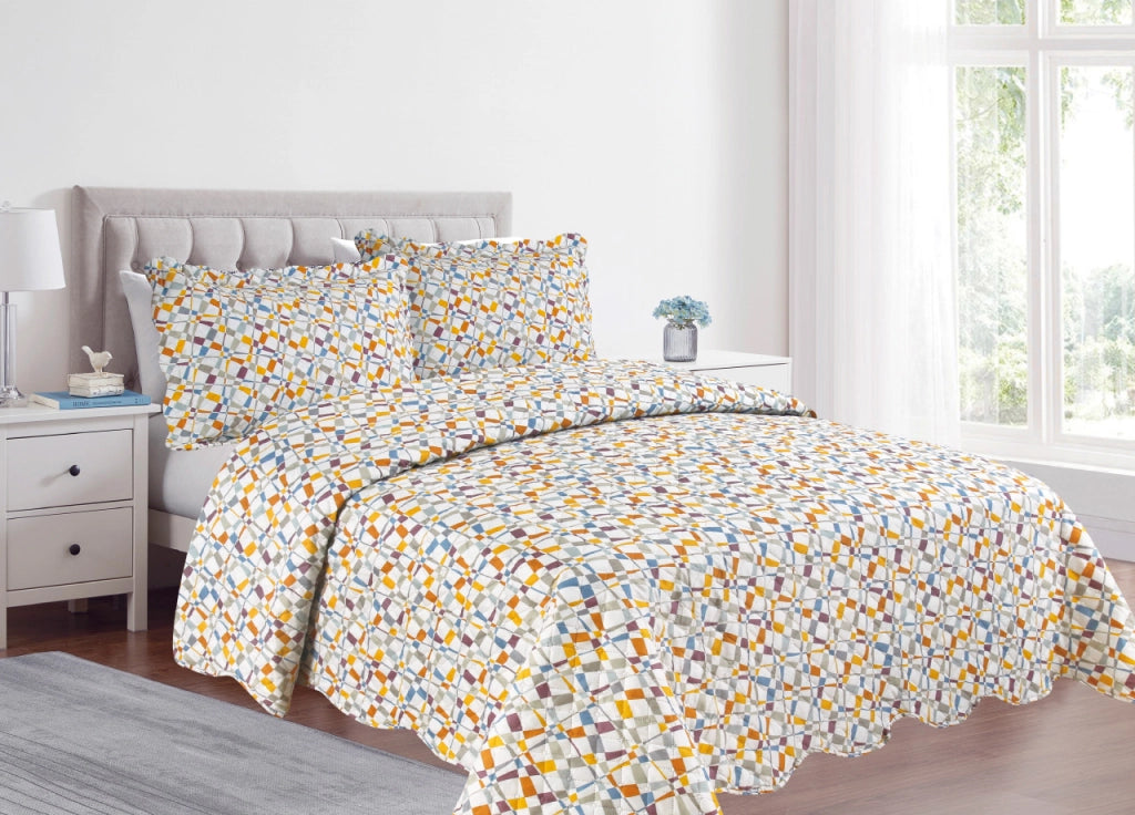 Copriletto Trapuntato Quilt Estivo Piumino 100gr/mq Disegno Pinsonic Happy - Singolo - Happy