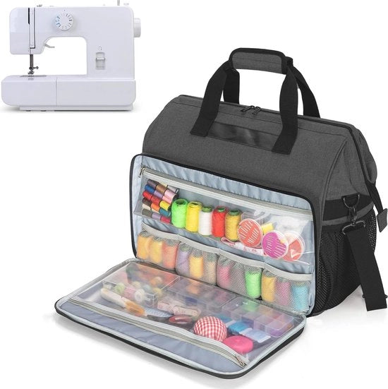 Carrello per macchina da cucire con apertura ampia - Borsa universale per macchine da cucire - Ideale per viaggio e stoccaggio