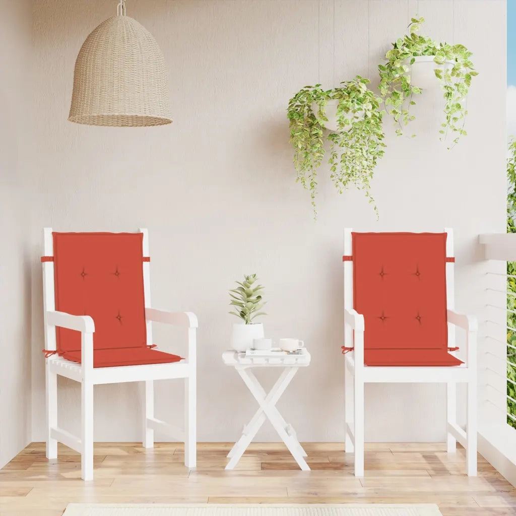 Cuscini Sedia Schiena Bassa 2 pz Rosso Mélange 100x50x4 Tessuto 4002463