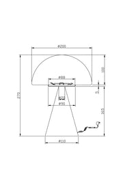 Lampada da Tavolo Blip LED 7W con Regolazione al Tocco e Tecnologia CCT 2700K-4000K, Struttura in Metallo e Vetro Soffiato, Colore Sabbia - Blip