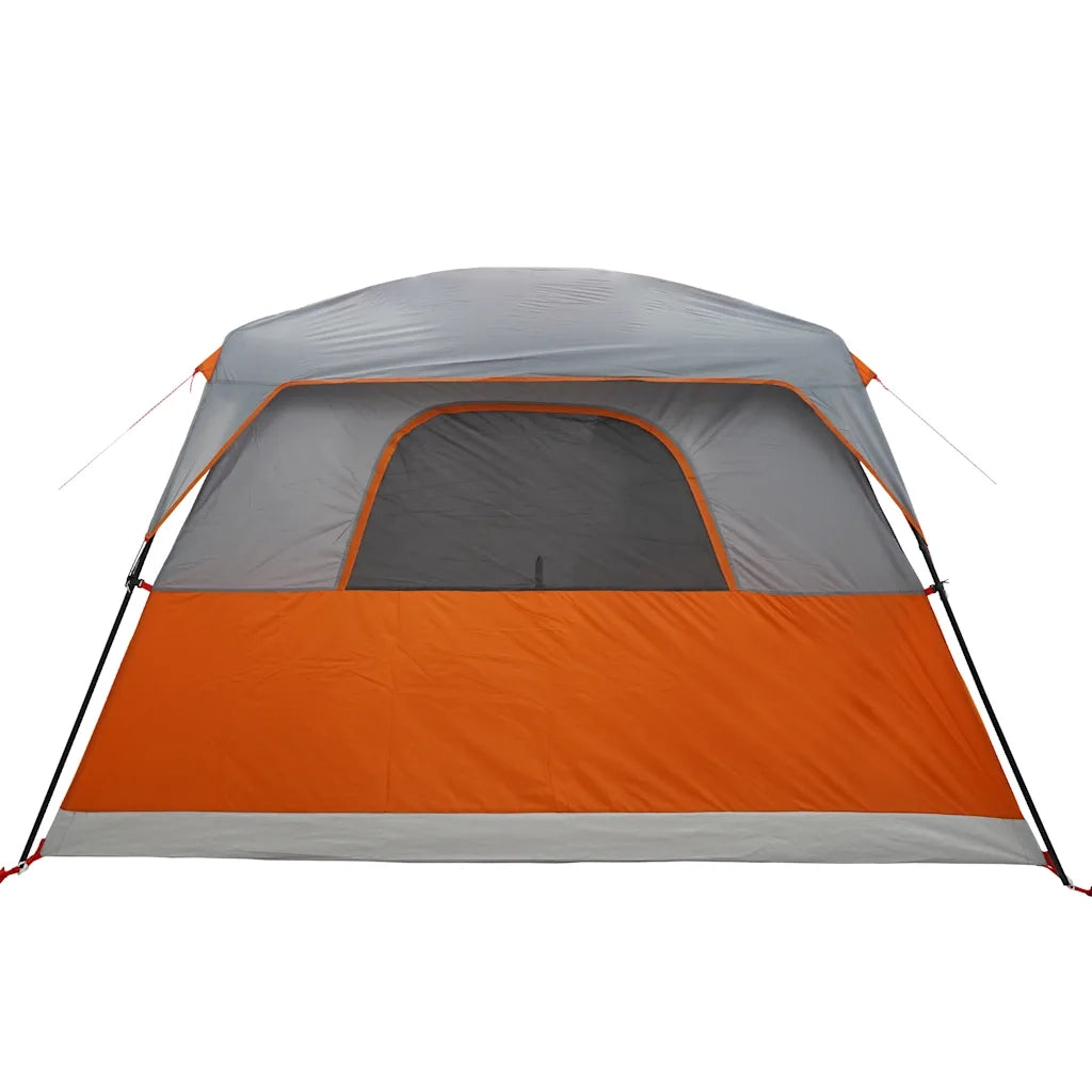 Tenda Familiare a Cabina 6 Persone-Tenda da campeggio Arancione Impermeabile