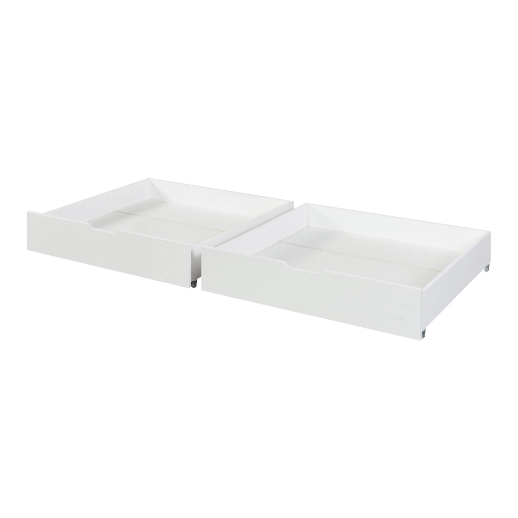 Set di 2 Cassetti Sottoletto Ydre a 4 Rotelle 97,5 x 92 x 22 cm Bianco [en.casa]