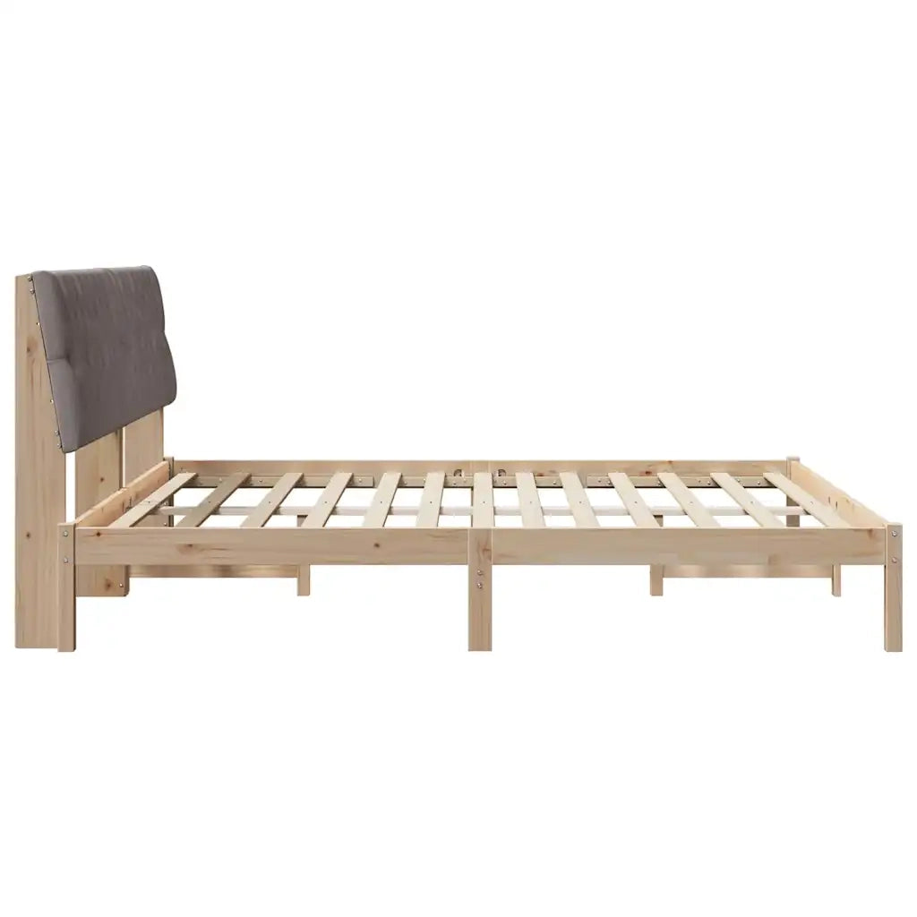 Letto con Testiera Rivestita con testiera Marrone 180 x 200 cm 3394386