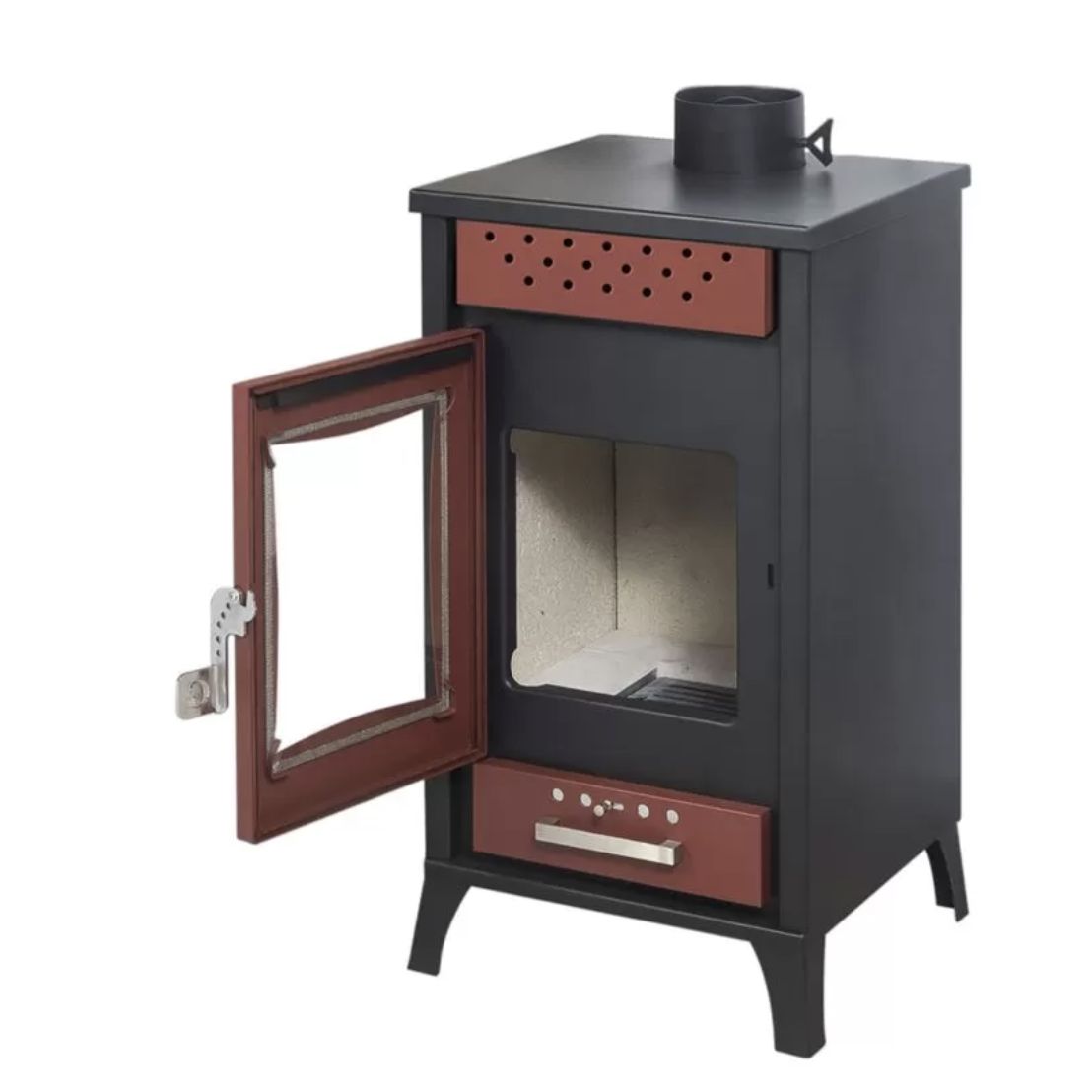 STUFA A LEGNA OLGA      POTENZA 15 KW L45,5XP48,5XH91 Nero