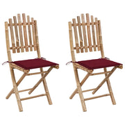 Sedie da Giardino Pieghevoli 2 pz con Cuscini in BambÃ¹ cod mxl 8101