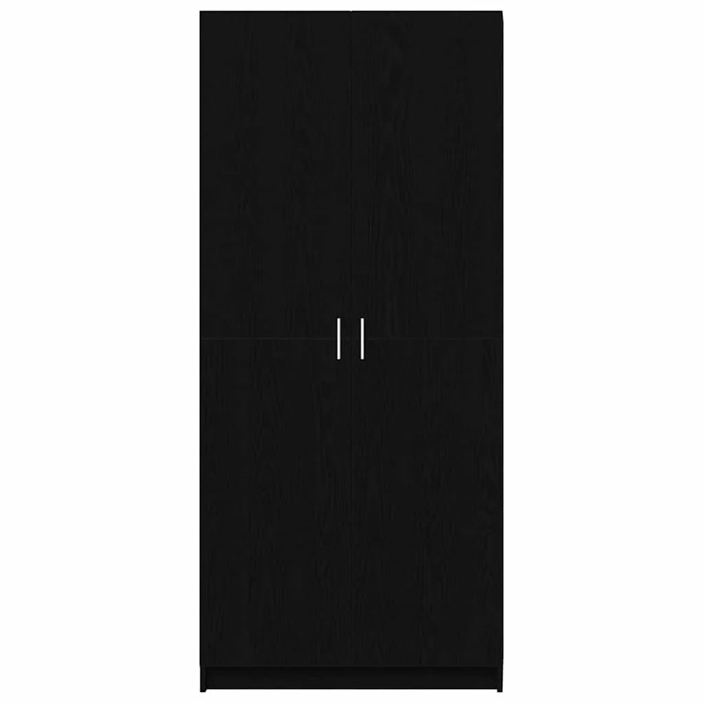 Mobile contenitore moderno 80 x 50 x 180 cm con grande capacità funzionale stile pulito legno ingegnerizzato rovere nero 02_0055914