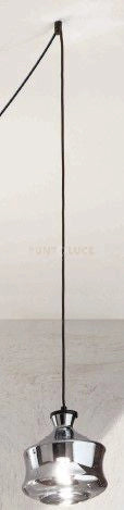 SOSPENSIONE PIN SOLO VETRO/B FUME' CAVO NERO  D.18,5CM H.19CM ATTACCO E14