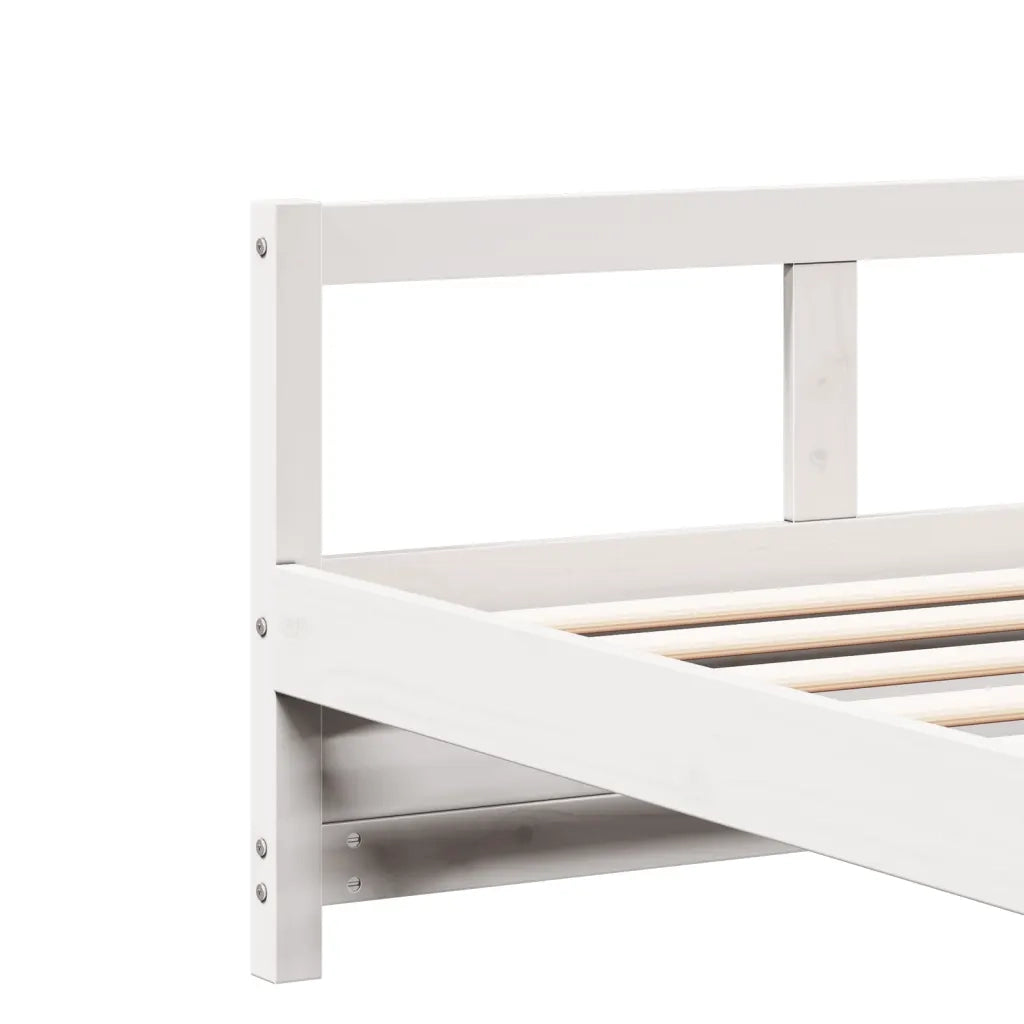 Dormeuse con Materasso Bianca 90x200 cm Legno Massello Pino
