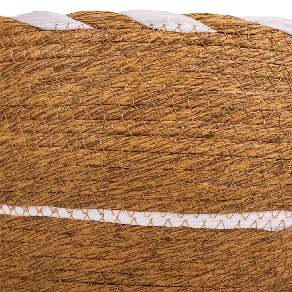 Navicella in fibra naturale intrecciata a mano marrone 30x18x26h