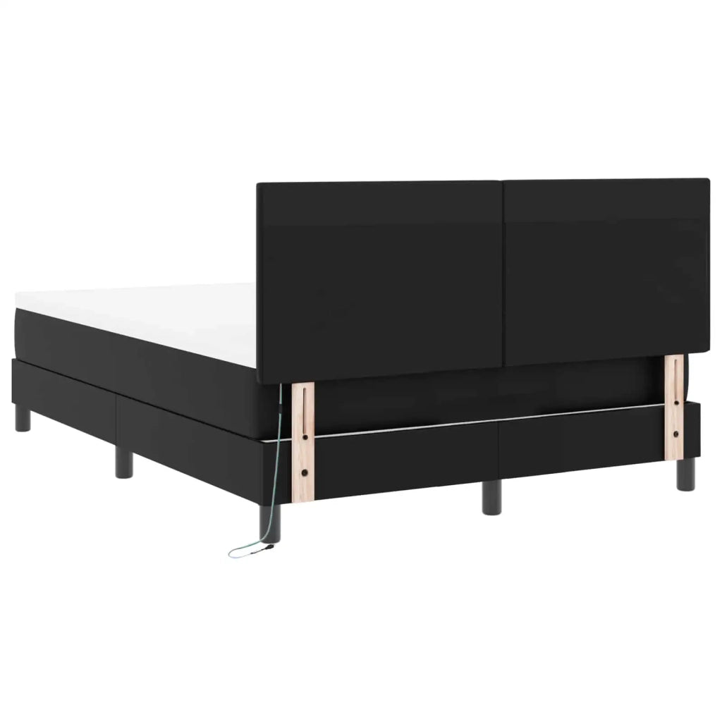 Letto a molle con materasso Nero 160 x 200 cm Pelle sintetica 3339056