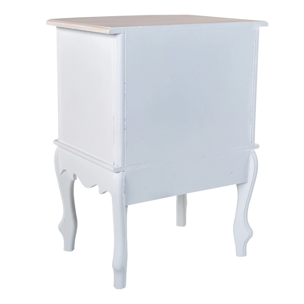 Comodino in legno bianco 42x34x57