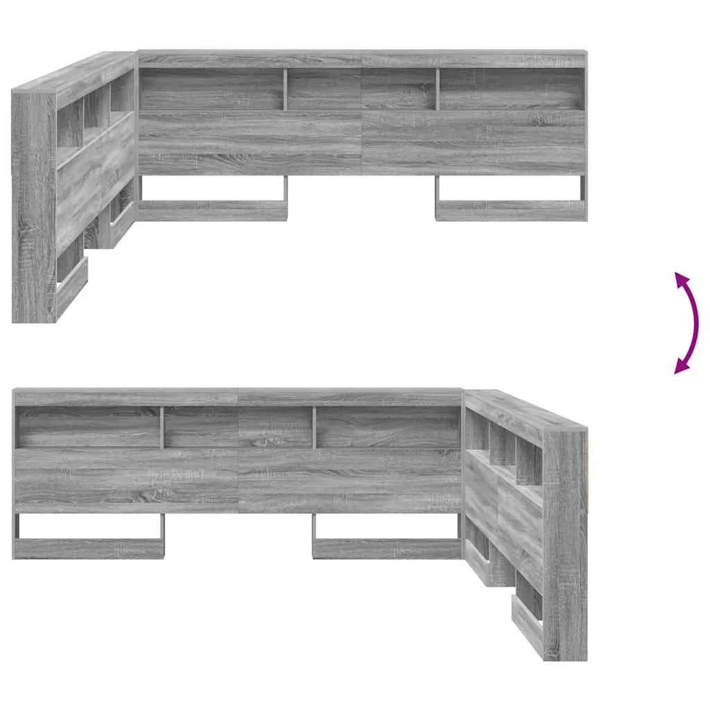 Testata contenitore Grigio Sonoma 180 cm Legno multistrato 3335514