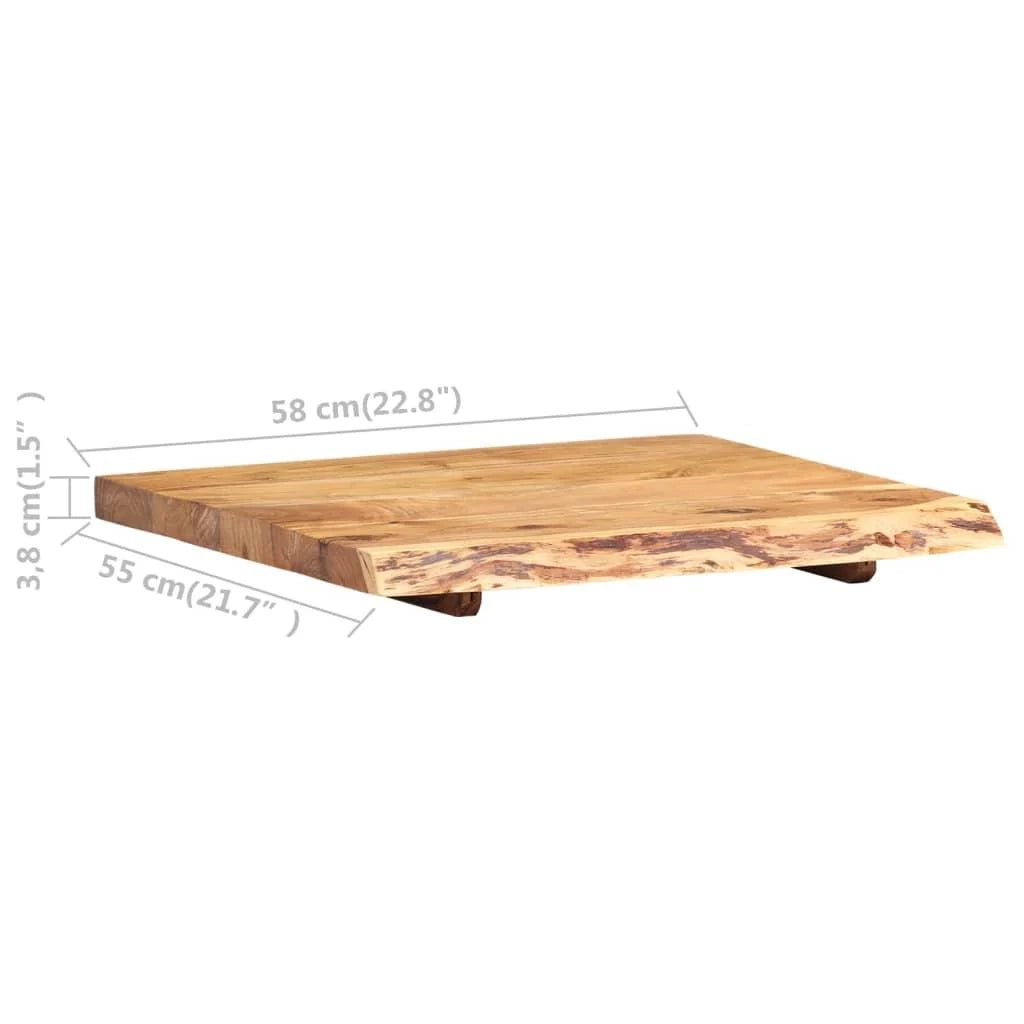 Piano lavabo per bagno mensola sospesa mensola per lavabo piano lavabo 58 x 55 cm acacia 02_0003425