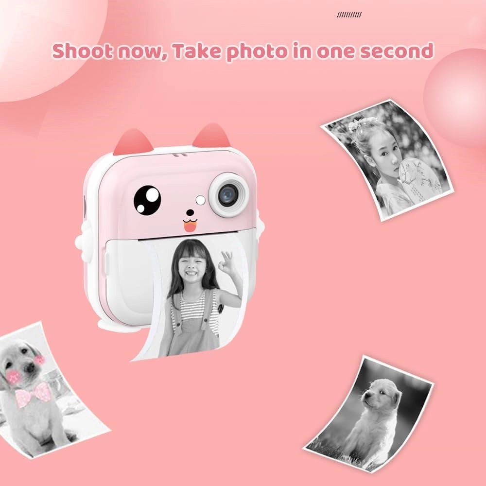 Trade Shop - Fotocamera Digitale Per Bambini Con Schermo Da 2,4" Per Stampa Termica Istantanea C6 -