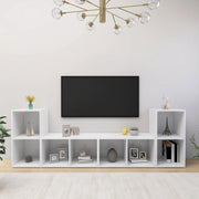 Mobili Porta TV 4 pz Bianco 72x35x36,5 cm in Legno Multistrato 3079970