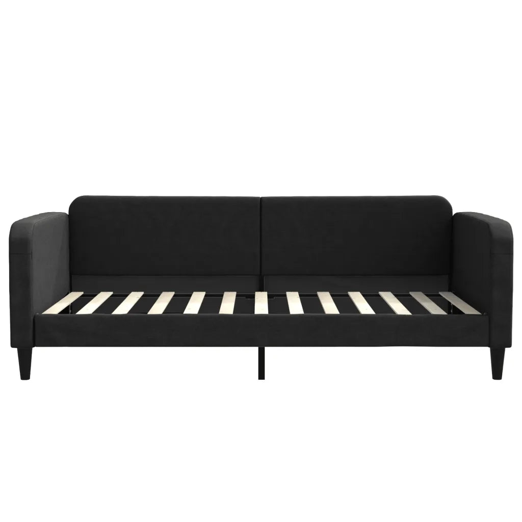 Letto da Giorno Nero 100x200 cm in Tessuto 354040
