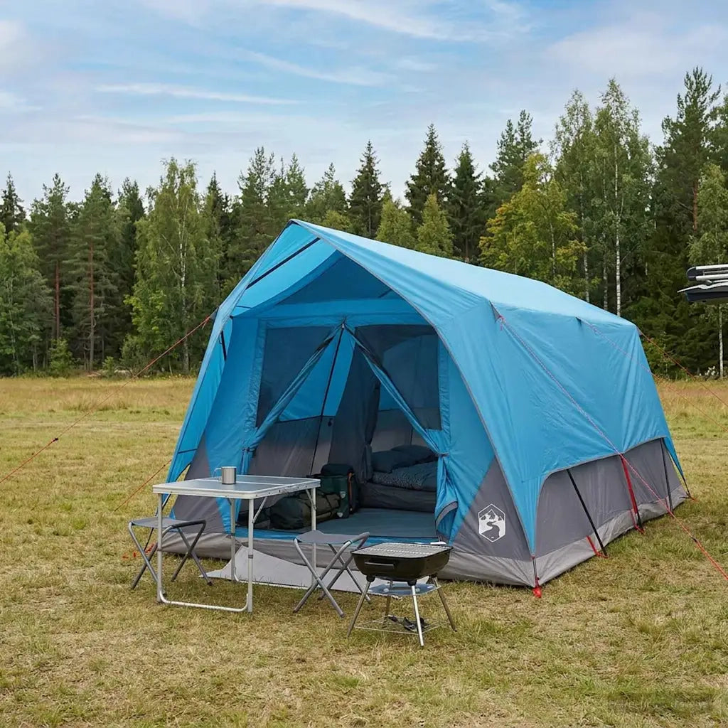 Tenda a tunnel con tetto Blu 10 persone Poliestere e Acciaio 42028662