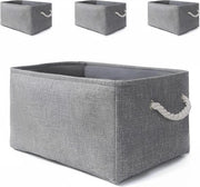 Cassetto di archiviazione per tessuti spessi con maniglie per pannelli giocattoli - grigio - set da 4 pezzi