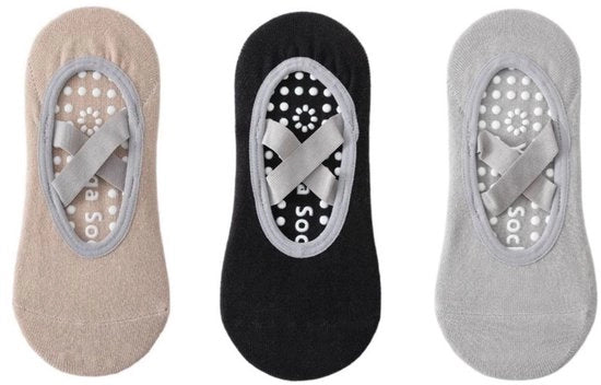 Calze yoga antiscivolo per donne - Calze yoga per Pilates - Calze antiscivolo - Calze antiscivolo per ragazze - Calze con trattamento idrorepellente per pavimenti - Calze respiranti per fitness e danza - Dimensione 36-40